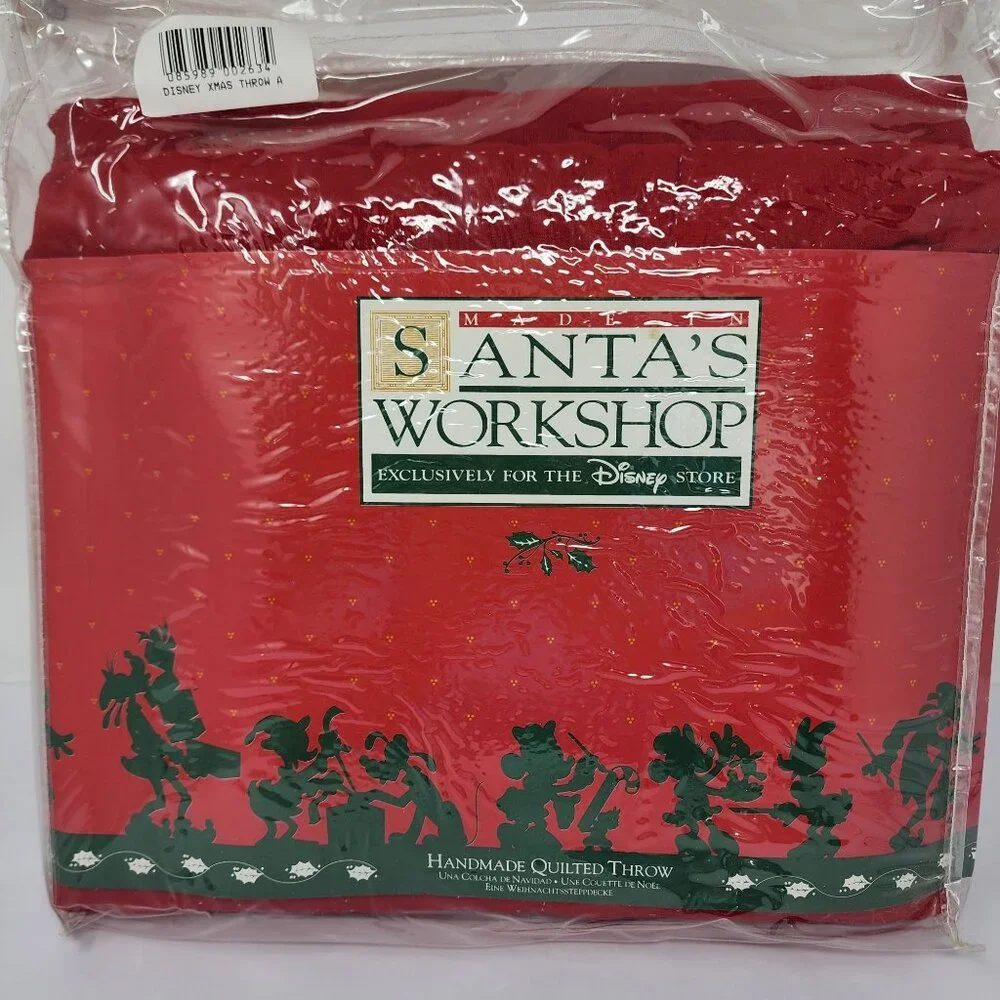 Disney Santas Workshop Handmade Quilted Throw Blanket 50x60 Cotton New